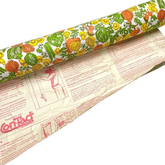 Con-Tact 70s Contact Paper Mushroom Artichoke Asparagus Yellow Green Orange 816 - Picture 7 of 10